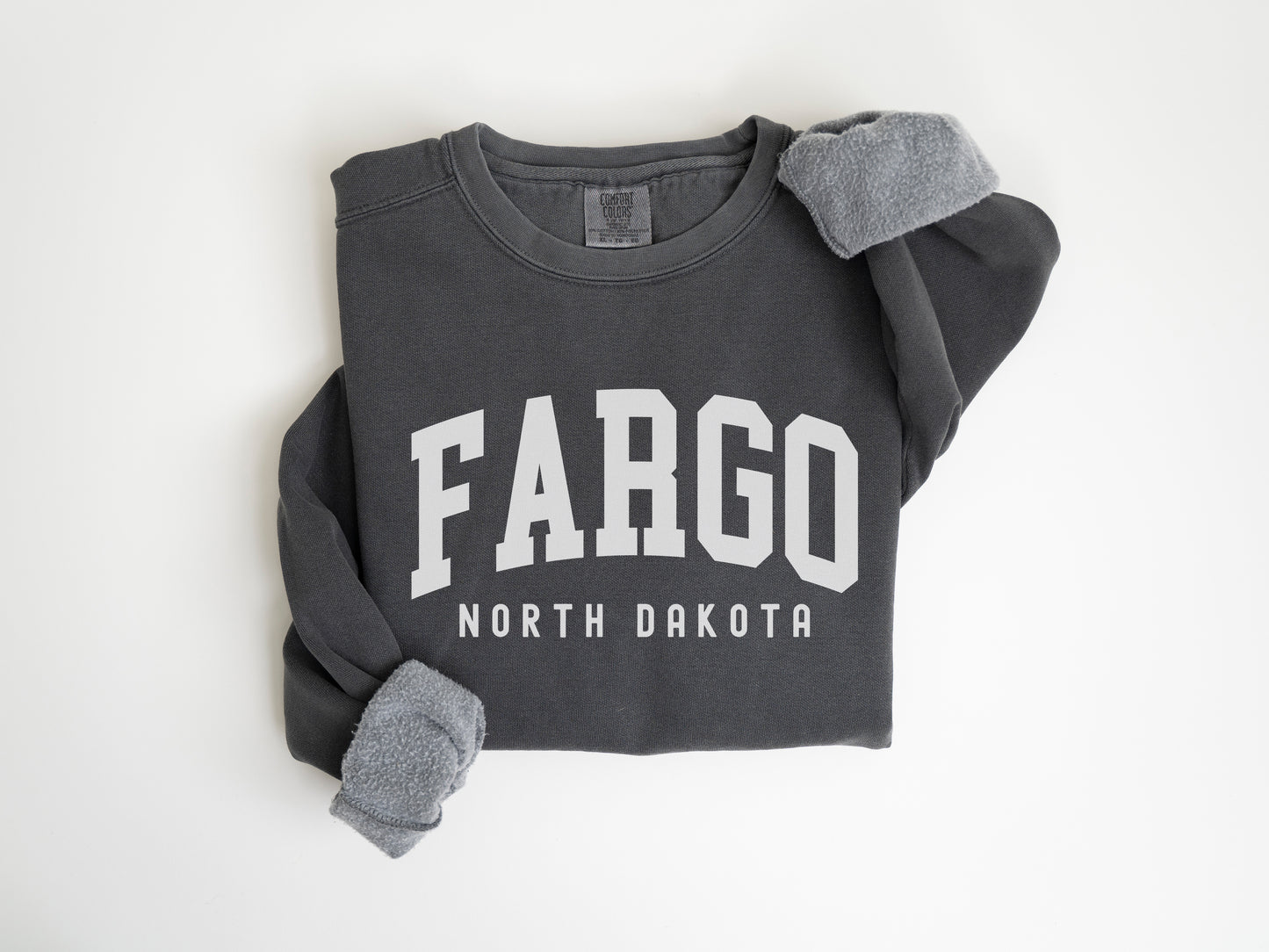 a gray shirt with the word fargo on it