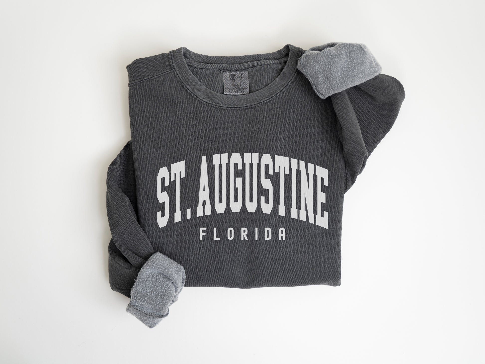 a gray shirt with the word st augustine printed on it