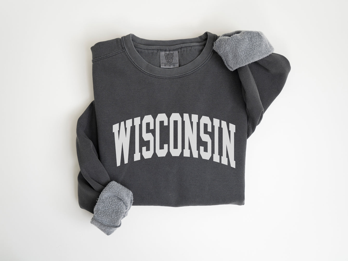 a sweatshirt with the word wisconsin printed on it