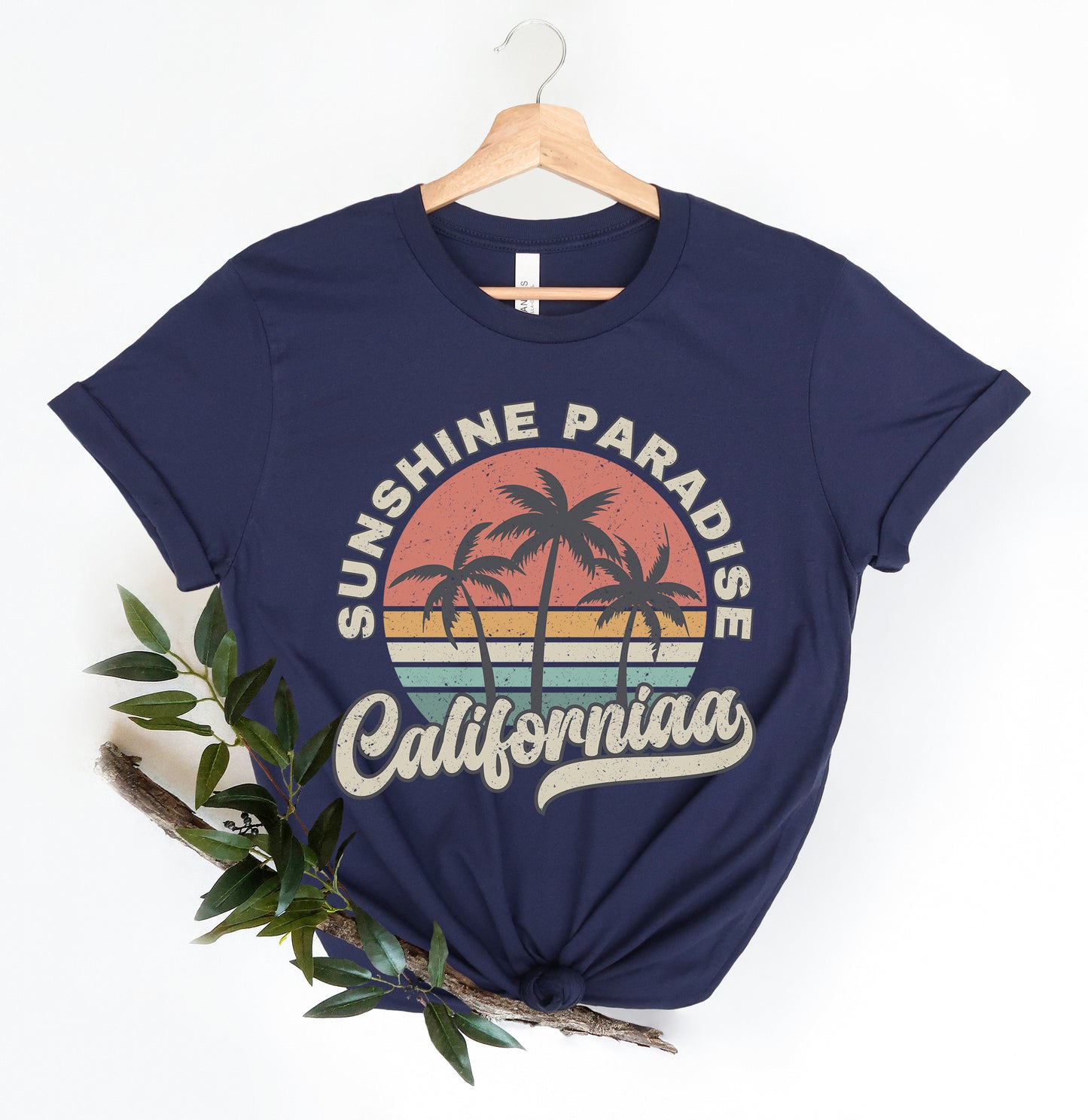 a t - shirt with the words sunshine paradise california on it