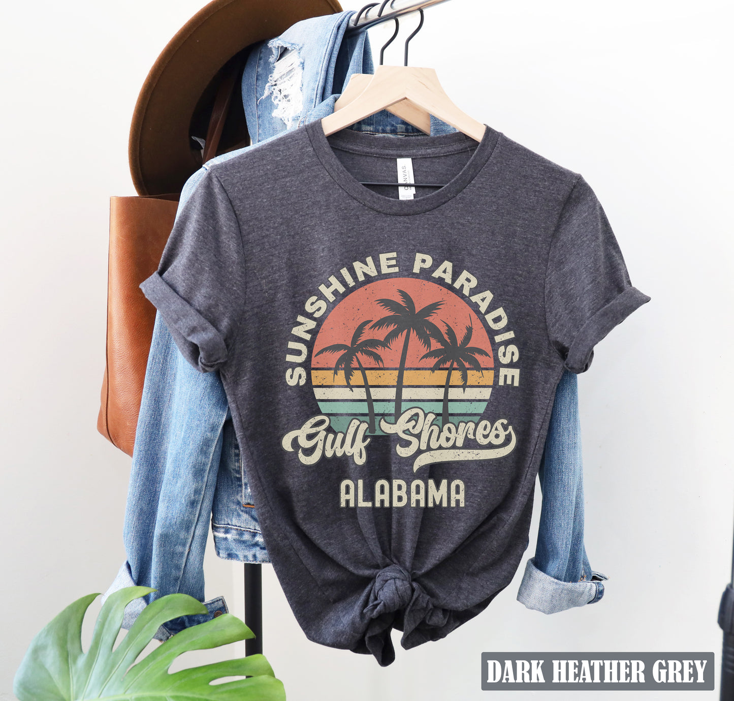 a t - shirt with the words sunshine paradise and palm trees on it