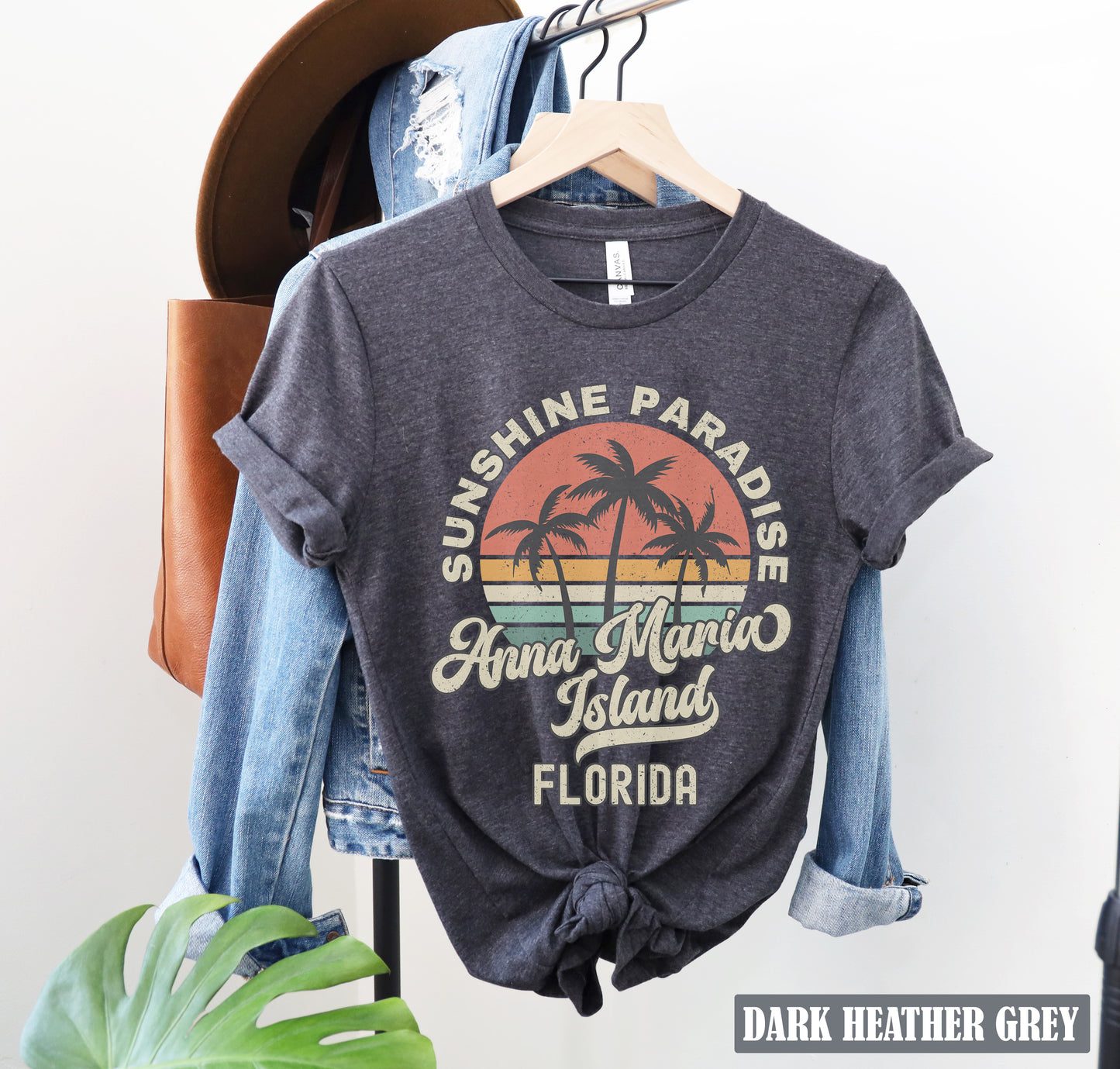 Anna Maria Island Shirt Florida Souvenir Tee, Palm Tree Retro Sunset Shirt, Anna Maria Island Gift Florida Matching Family Group Shirts