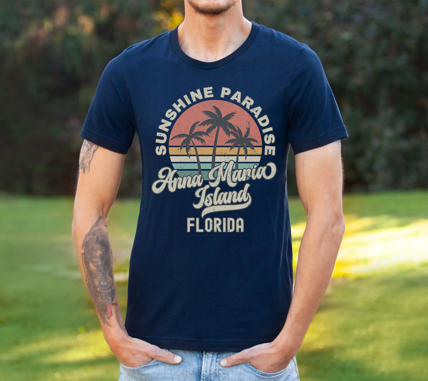 Anna Maria Island Shirt Florida Souvenir Tee, Palm Tree Retro Sunset Shirt, Anna Maria Island Gift Florida Matching Family Group Shirts