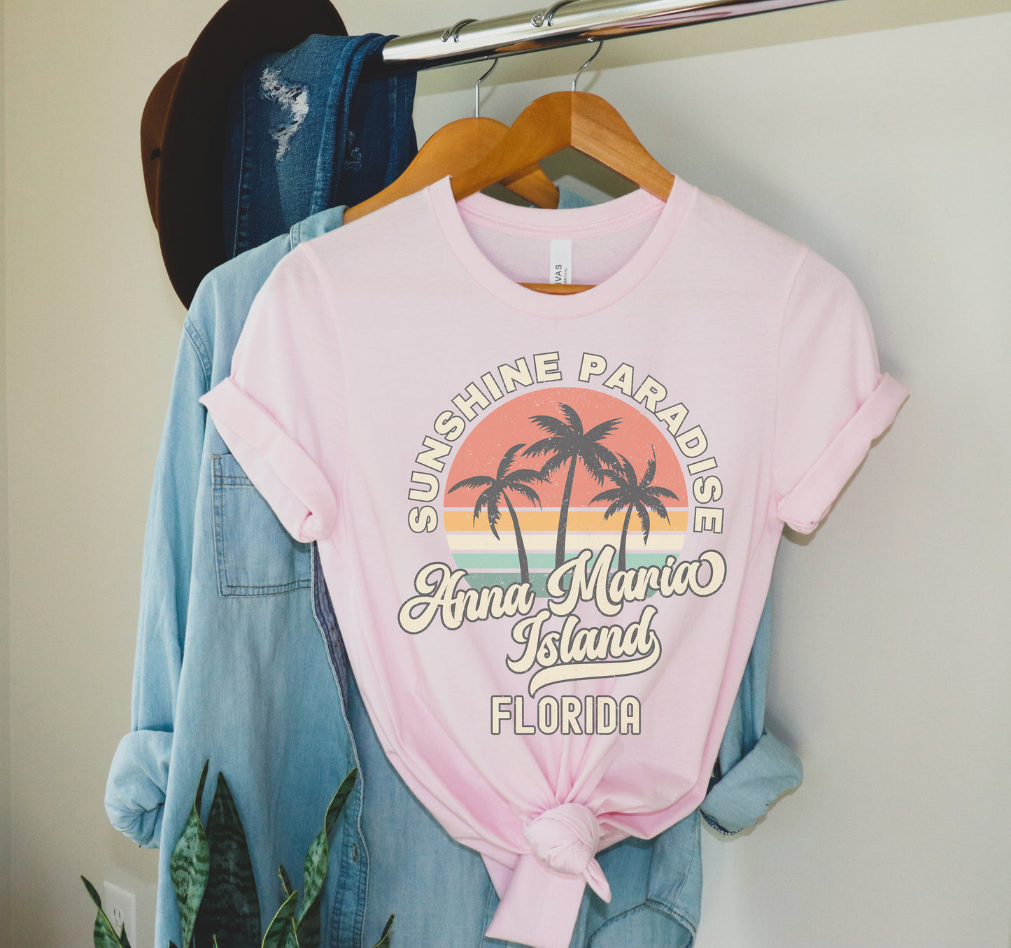 Anna Maria Island Shirt Florida Souvenir Tee, Palm Tree Retro Sunset Shirt, Anna Maria Island Gift Florida Matching Family Group Shirts