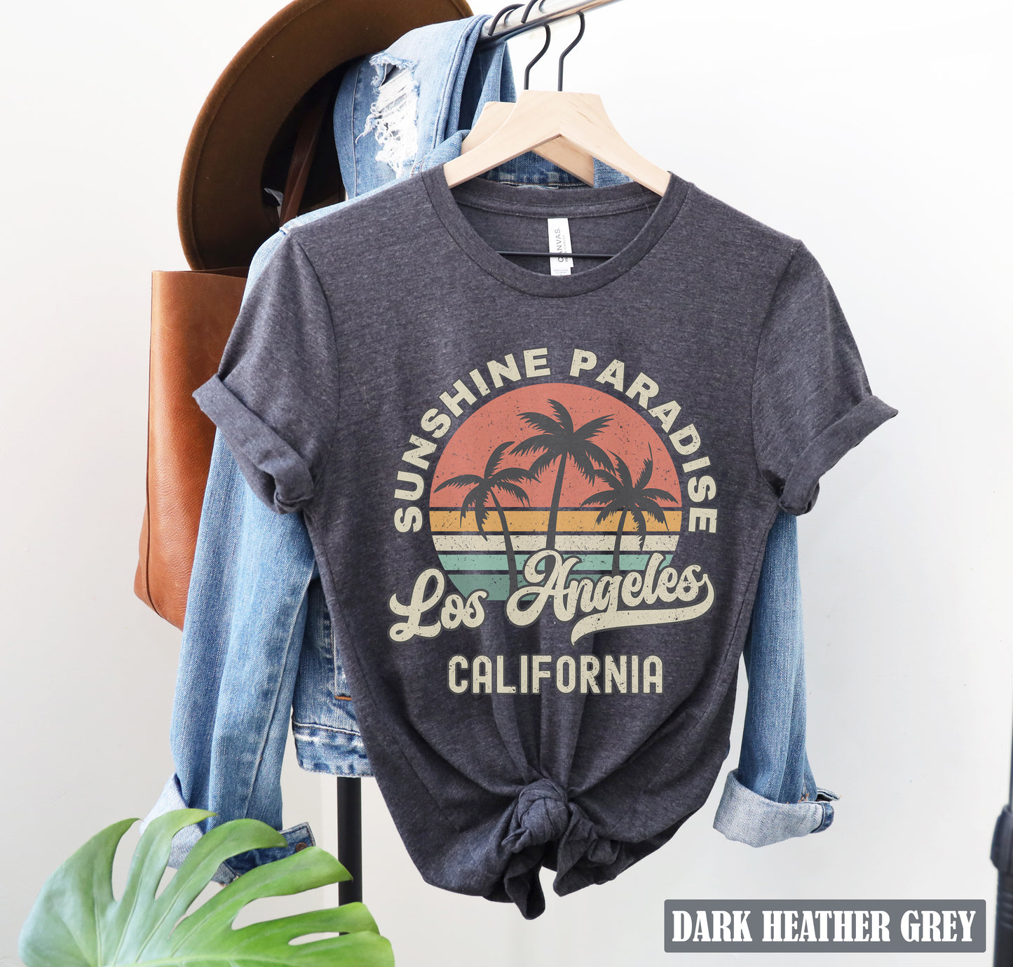 Los Angeles Shirt California Souvenir Tee, Palm Tree Retro Sunset Shirt, Los Angeles Gift California Matching Family Group Travel SoCal Tee