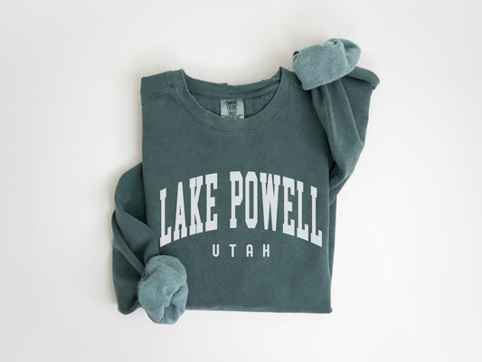 a green sweatshirt with the words lake powell on it