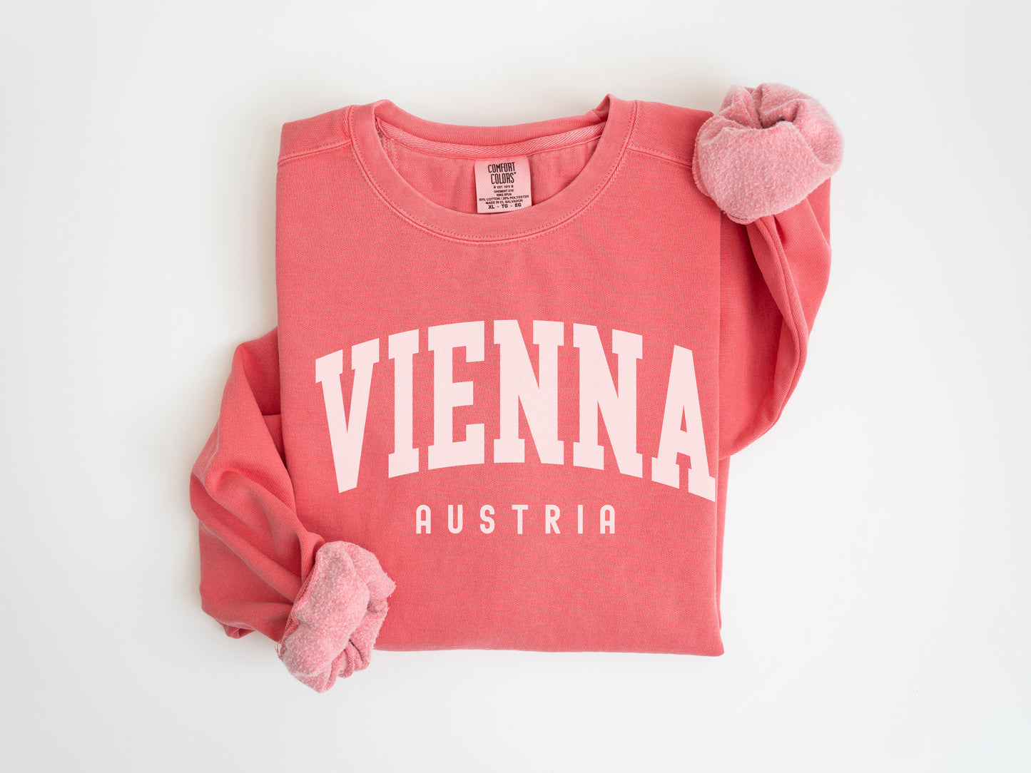 a pink shirt with the word vienna on it