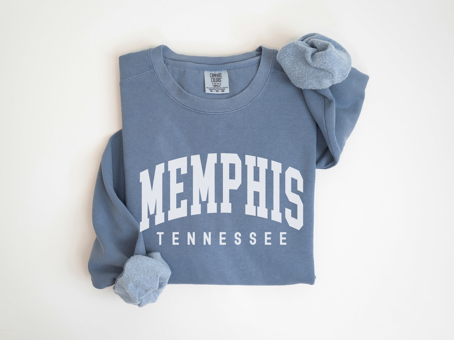 a blue sweatshirt with the word memphis on it