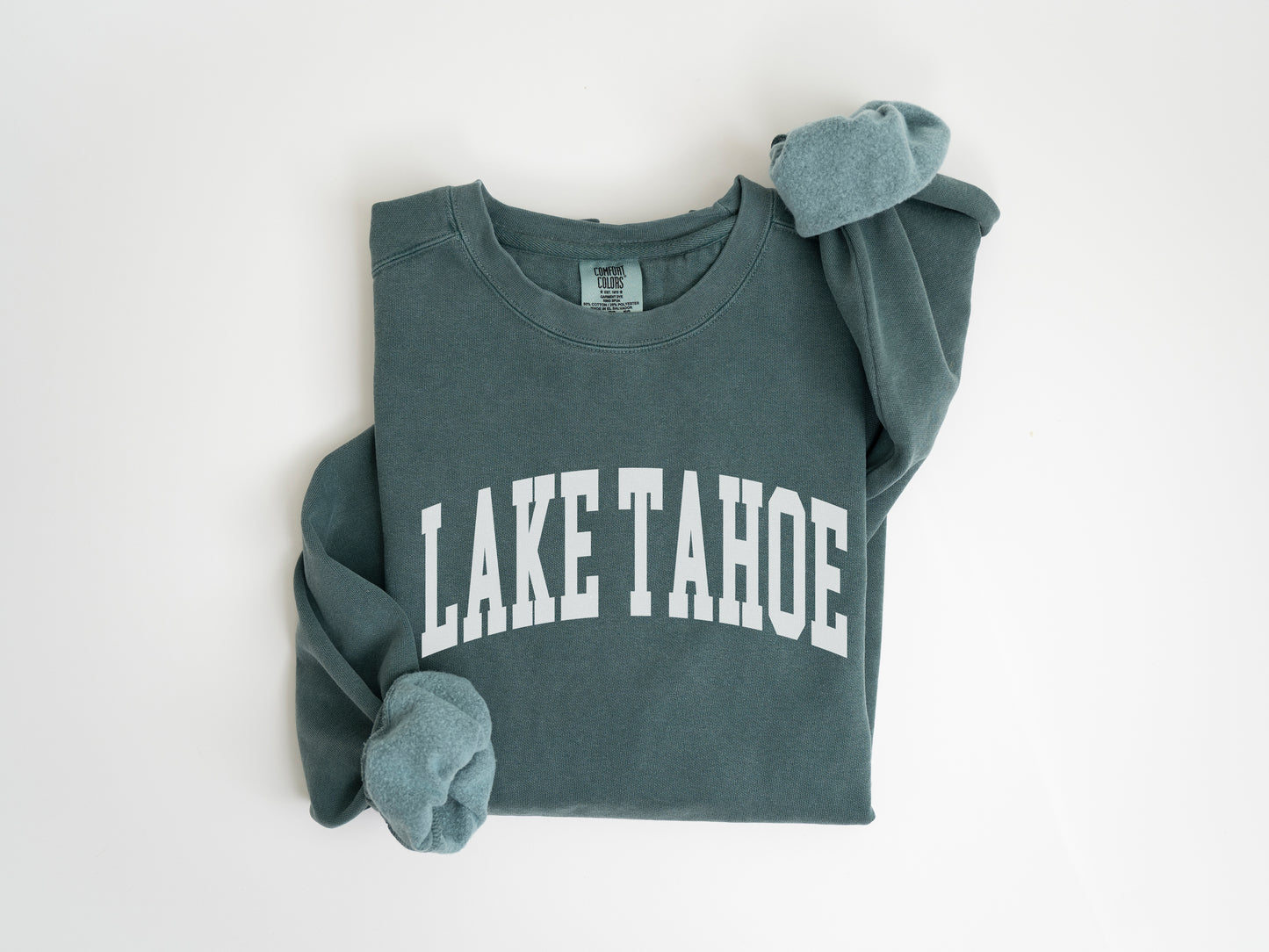 a sweatshirt with the word lake tahoe printed on it