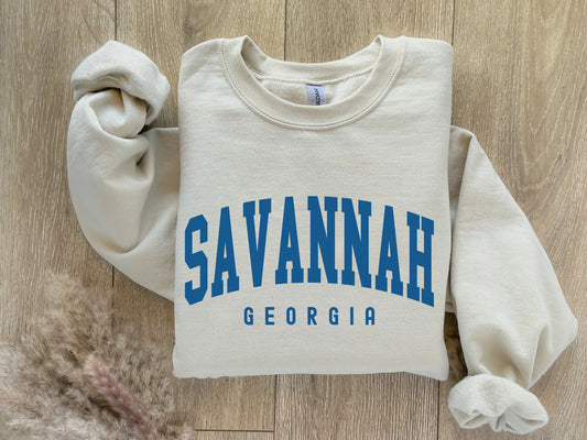 Savannah Sweatshirt, Savannah Hoodie, Savannah Georgia Gift, Hometown Travel Sweatshirt, Honeymoon College Style Hoodie Savannah Souvenir